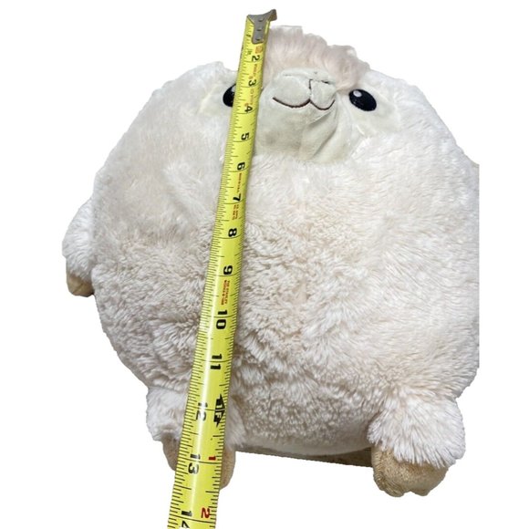 White/Cream Baby Lamb Round Soft Plush Stuffed Animal Teddy Bear - Picture 4 of 8